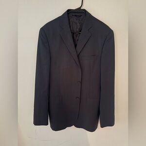 Saks Fifth Avenue Slim Fit Charcoal Suit Jacket Wool/Silk Ermenegildo Zegna 40L